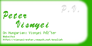 peter visnyei business card